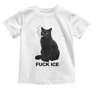 Fck Ice Smoking Cat Toddler T Shirt Subtle FDT Black Cat Meme TS10 White Print Your Wear