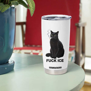 Fck Ice Smoking Cat Tumbler Cup Subtle FDT Black Cat Meme TS10 Print Your Wear