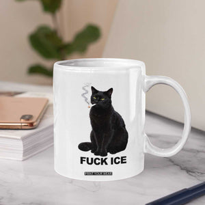Fck Ice Smoking Cat Coffee Mug Subtle FDT Black Cat Meme TS10 Print Your Wear