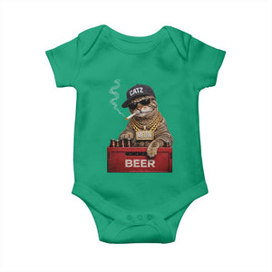 Funny Smoking Cat Meme Baby Onesie Vintage Graphic Cigarette Kitty Beer Cat Lover TS10 Irish Green Print Your Wear