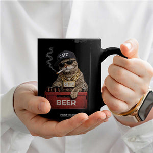 Funny Smoking Cat Meme Coffee Mug Vintage Graphic Cigarette Kitty Beer Cat Lover TS10 Print Your Wear