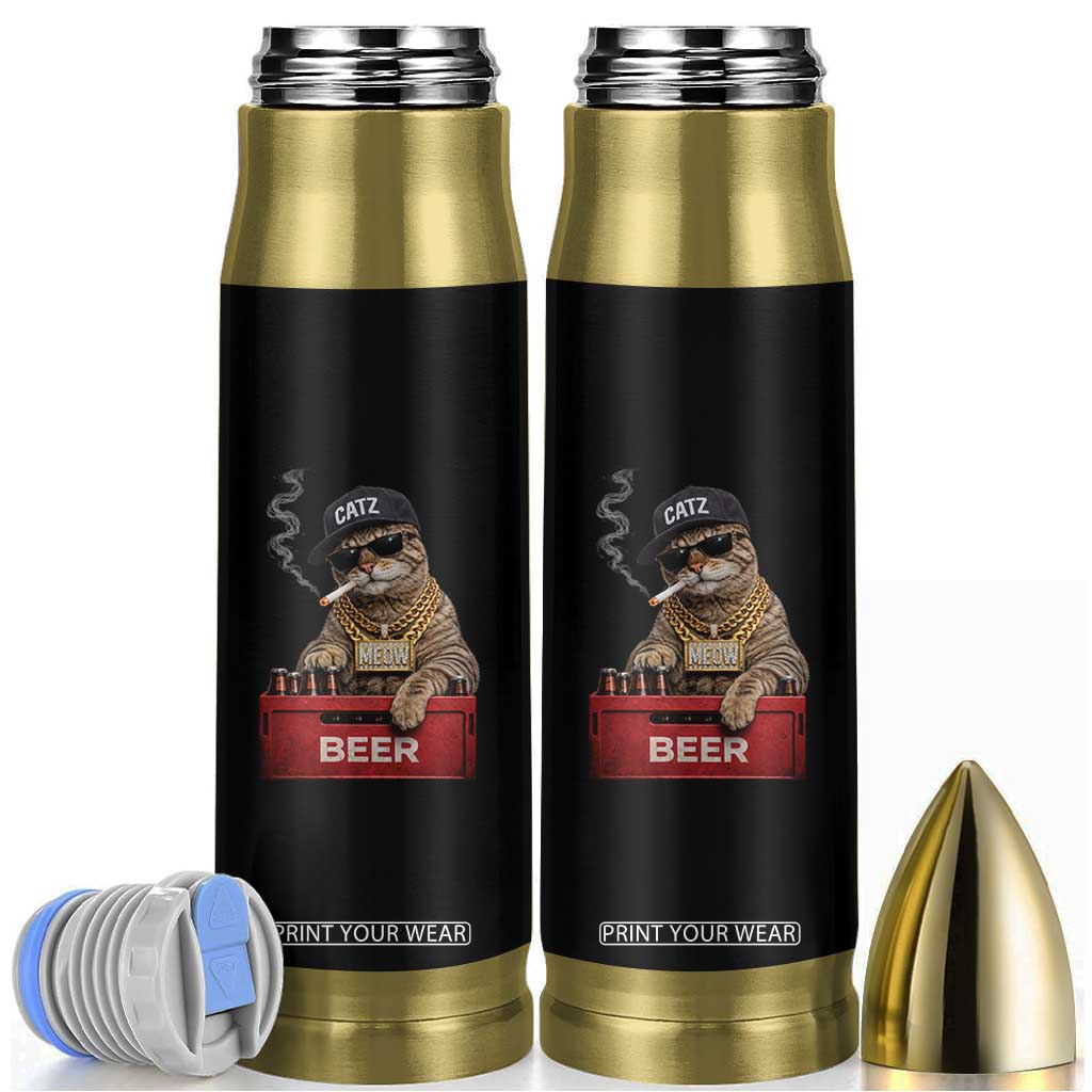 Funny Smoking Cat Meme Bullet Tumbler Vintage Graphic Cigarette Kitty Beer Cat Lover TS10 Black Print Your Wear