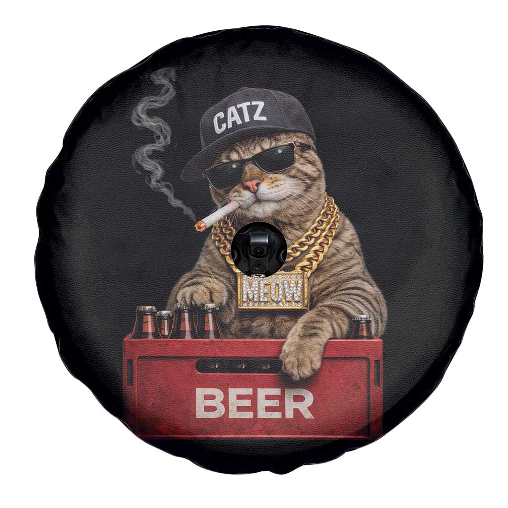 Funny Smoking Cat Meme Spare Tire Cover Vintage Graphic Cigarette Kitty Beer Cat Lover TS10 Print Your Wear