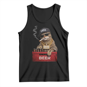 Funny Smoking Cat Meme Tank Top Vintage Graphic Cigarette Kitty Beer Cat Lover TS10 Black Print Your Wear
