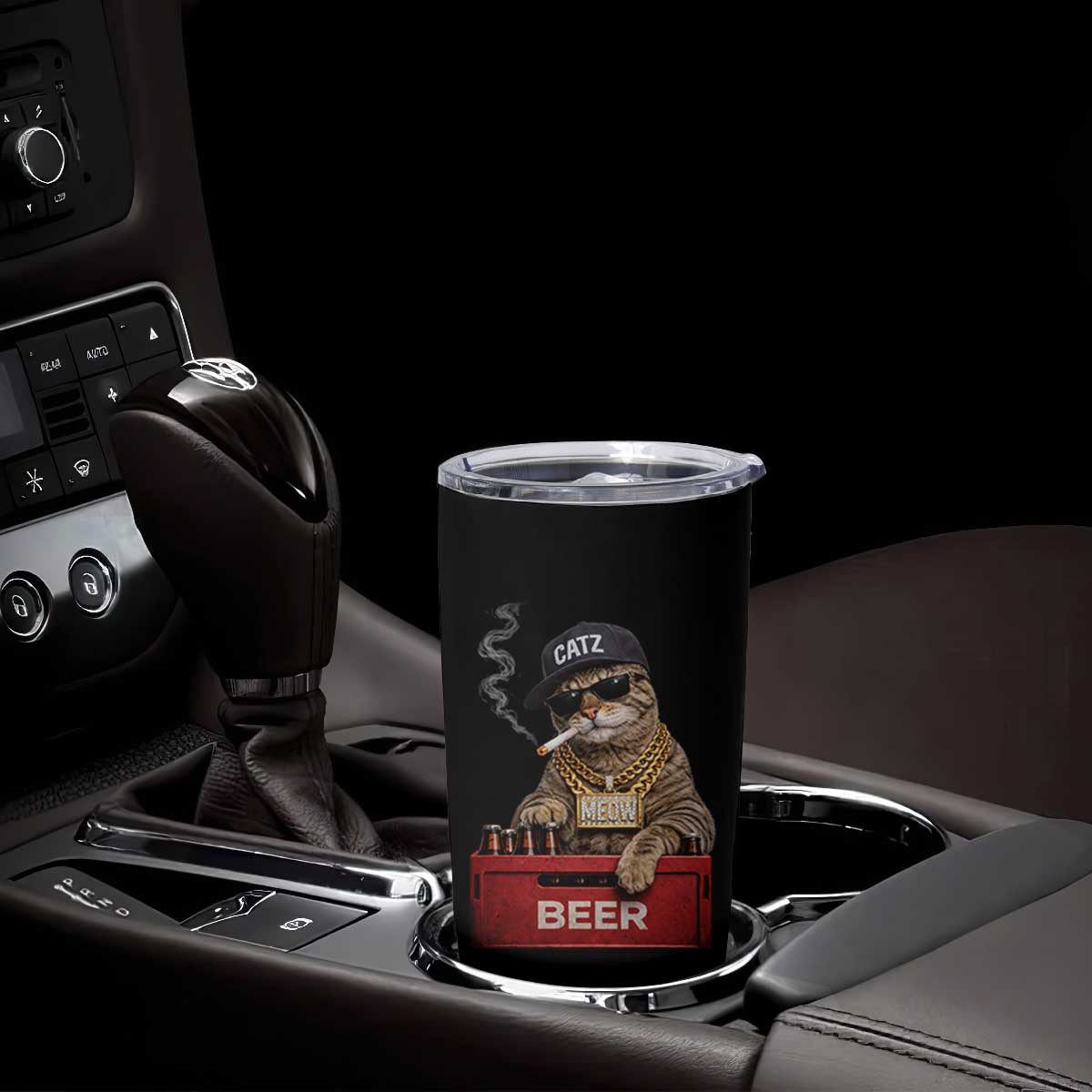 Funny Smoking Cat Meme Tumbler Cup Vintage Graphic Cigarette Kitty Beer Cat Lover TS10 Print Your Wear