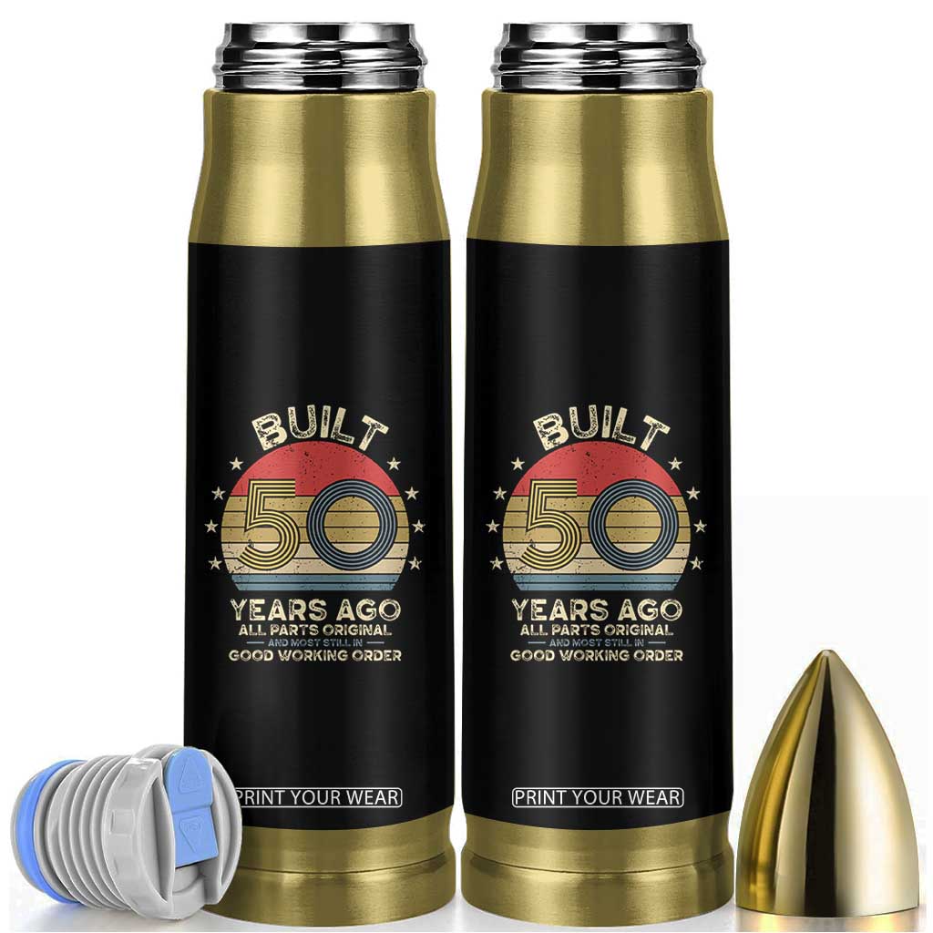 Funny 50th Birthday Bullet Tumbler Vintage Retro Built 50 Years Ago TS10 Black Print Your Wear