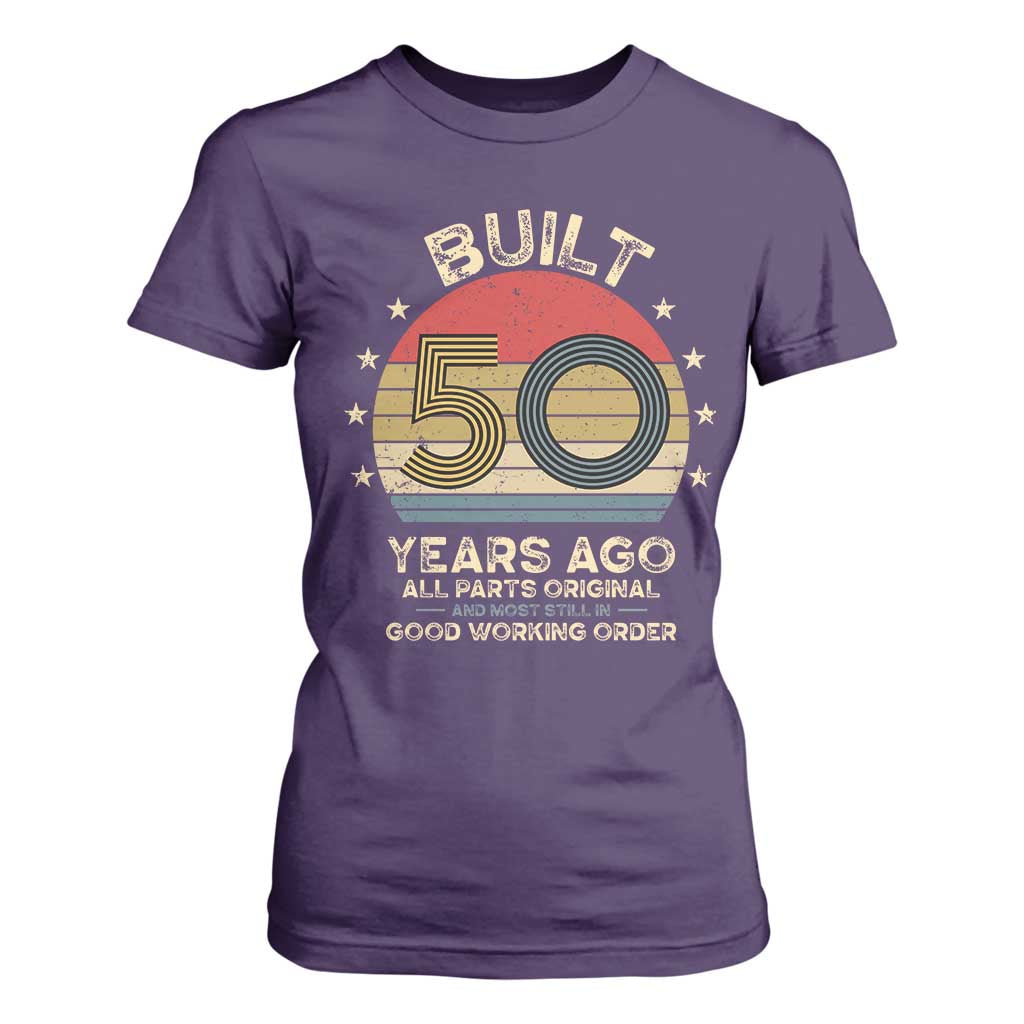 Funny 50th Birthday T Shirt For Women Vintage Retro Built 50 Years Ago TS10 Purple Print Your Wear