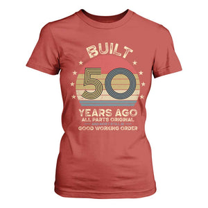 Funny 50th Birthday T Shirt For Women Vintage Retro Built 50 Years Ago TS10 Red Print Your Wear