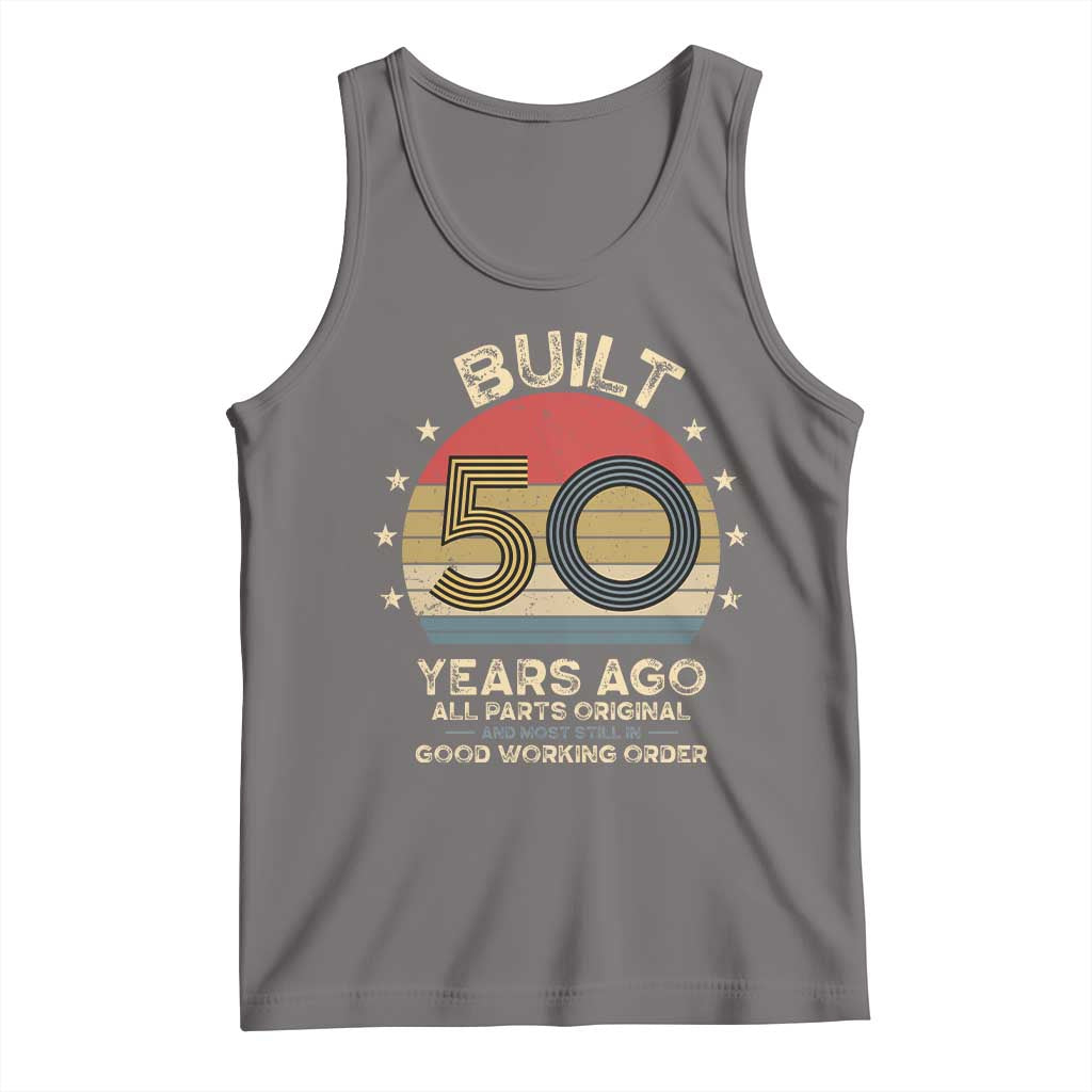 Funny 50th Birthday Tank Top Vintage Retro Built 50 Years Ago TS10 Deep Heather Print Your Wear