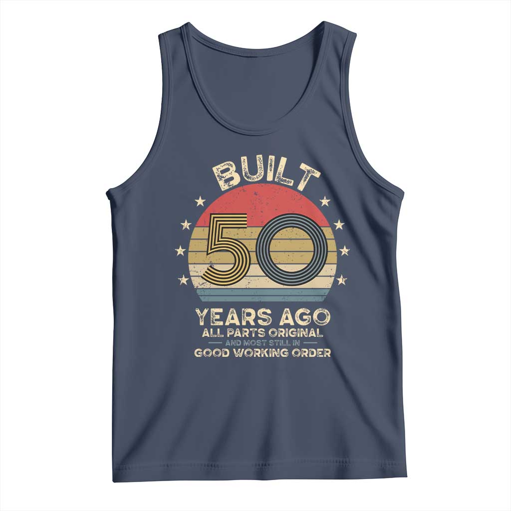 Funny 50th Birthday Tank Top Vintage Retro Built 50 Years Ago TS10 Navy Print Your Wear