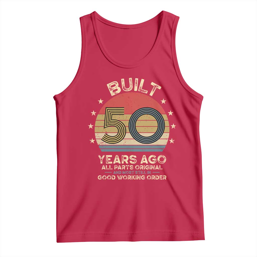 Funny 50th Birthday Tank Top Vintage Retro Built 50 Years Ago TS10 Red Print Your Wear