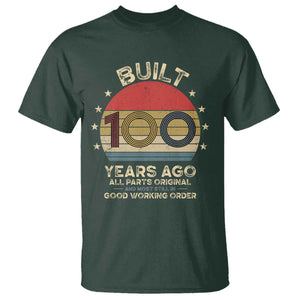 Funny 100th Birthday T Shirt Vintage Retro Built 100 Years Ago TS10 Dark Forest Green Print Your Wear