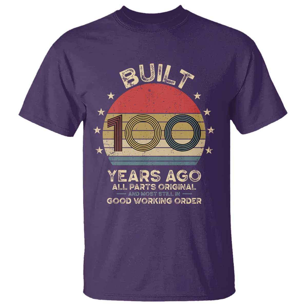 Funny 100th Birthday T Shirt Vintage Retro Built 100 Years Ago TS10 Purple Print Your Wear