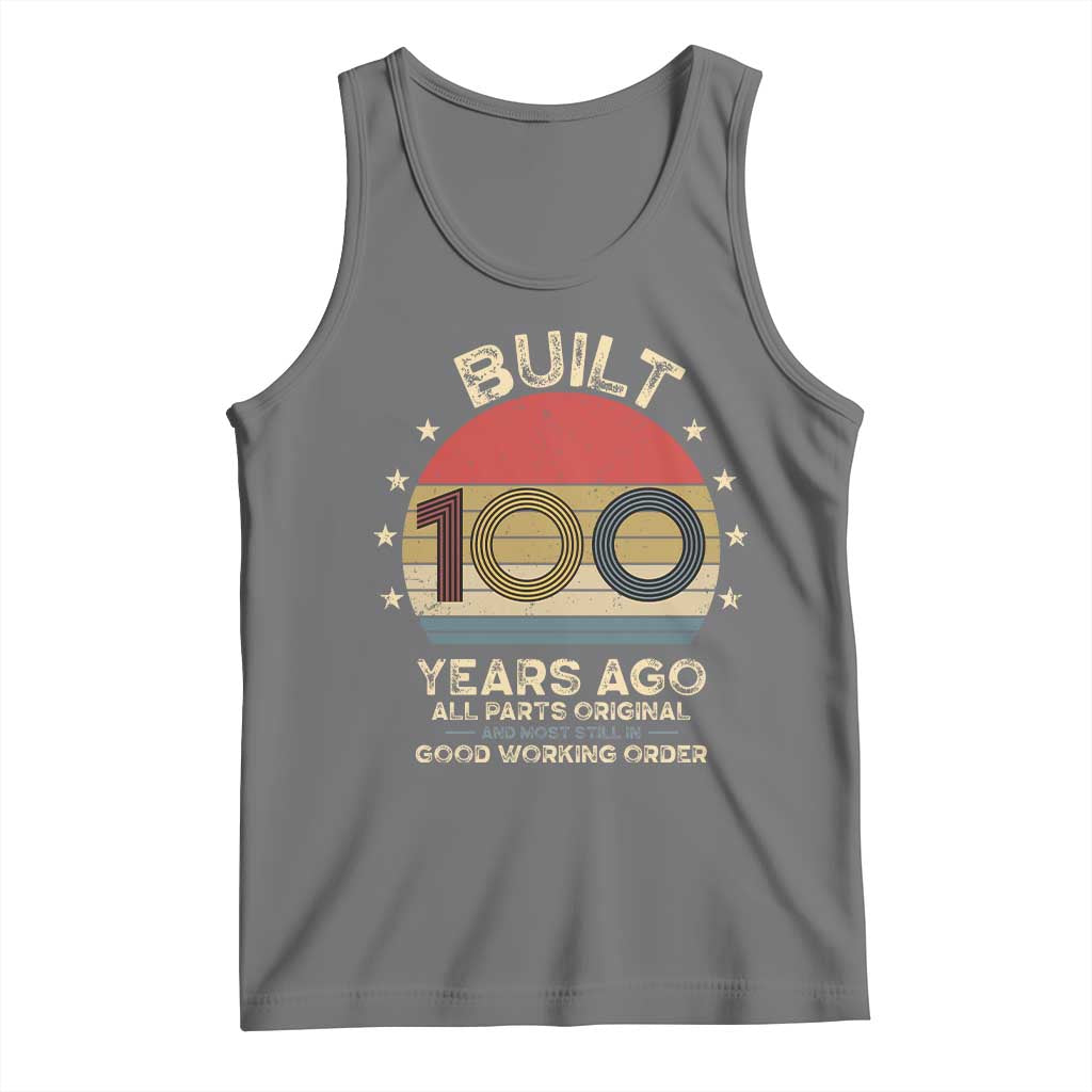Funny 100th Birthday Tank Top Vintage Retro Built 100 Years Ago TS10 Black Heather Print Your Wear