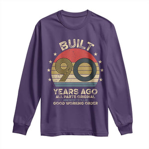 Funny 90th Birthday Long Sleeve Shirt Vintage Retro Built 90 Years Ago TS10 Purple Print Your Wear
