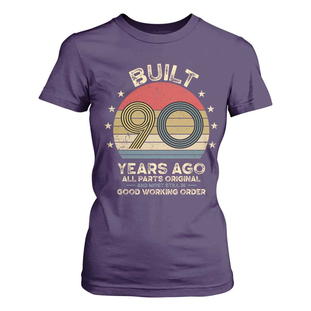 Funny 90th Birthday T Shirt For Women Vintage Retro Built 90 Years Ago TS10 Purple Print Your Wear