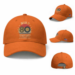 Funny 80th Birthday Baseball Cap Vintage Retro Built 80 Years Ago