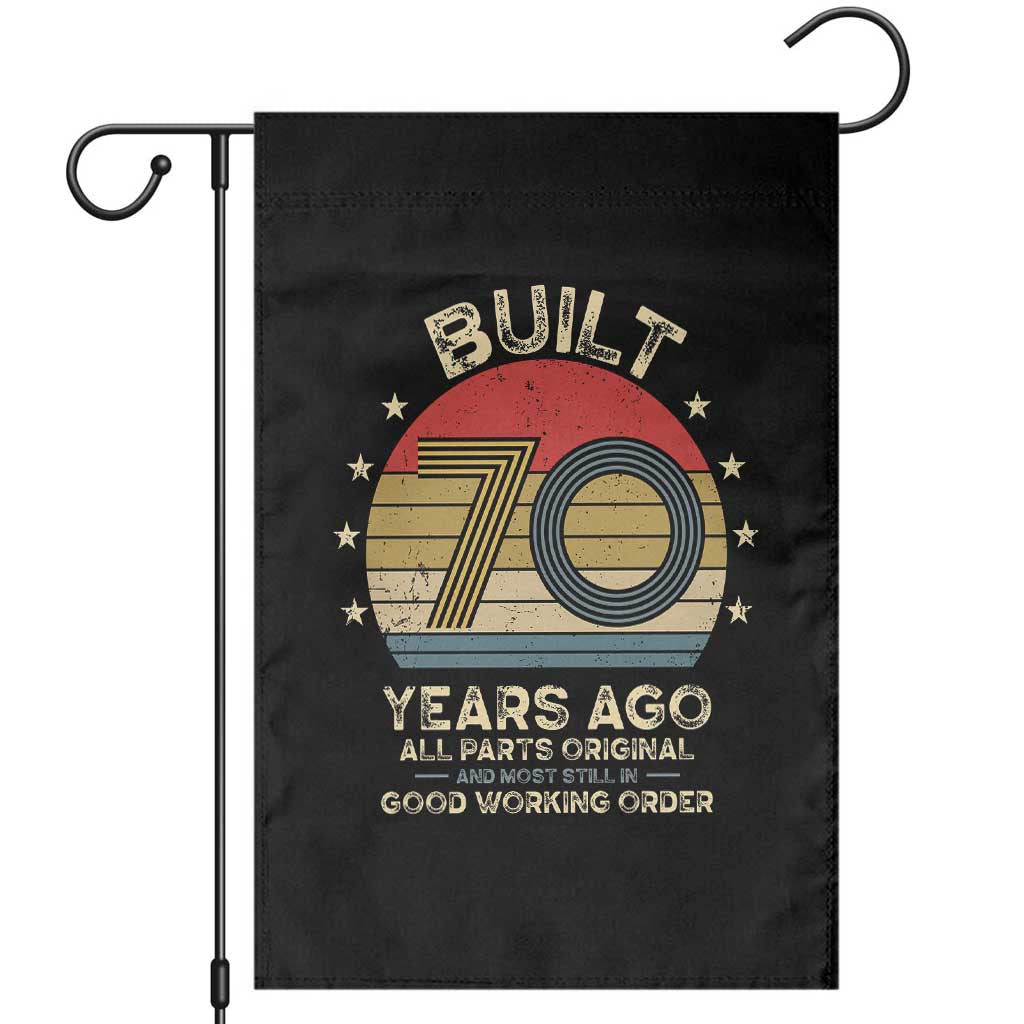 Funny 70th Birthday Garden Flag Vintage Retro Built 70 Years Ago TS10 Black Print Your Wear