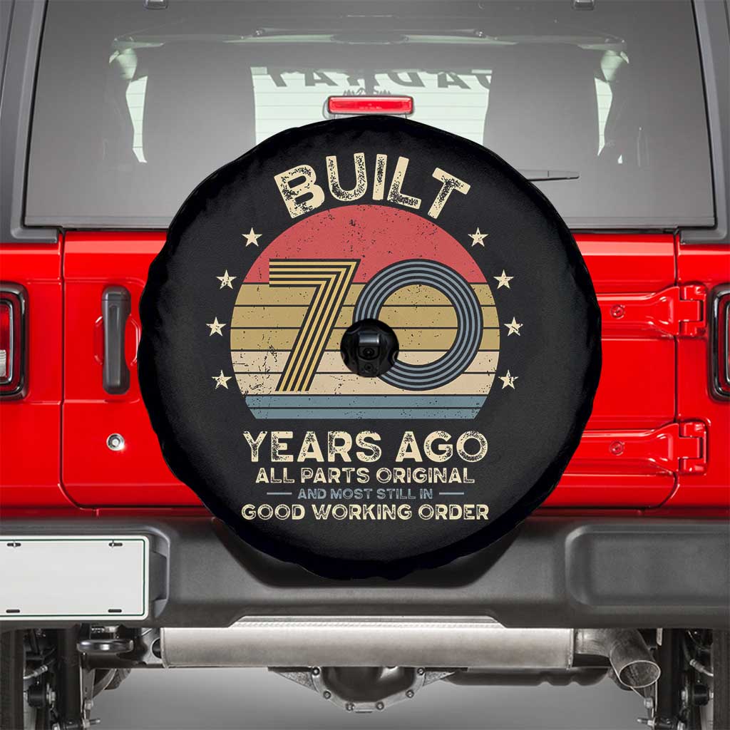 Funny 70th Birthday Spare Tire Cover Vintage Retro Built 70 Years Ago TS10 Black Print Your Wear