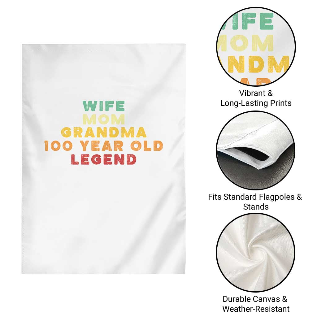 100th Birthday Gifts For Women Garden Flag Wife Mom Grandma 100 Year Old Legend TS10 Print Your Wear
