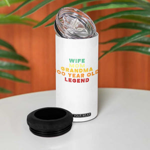 100th Birthday Gifts For Women 4 in 1 Can Cooler Tumbler Wife Mom Grandma 100 Year Old Legend TS10 Print Your Wear