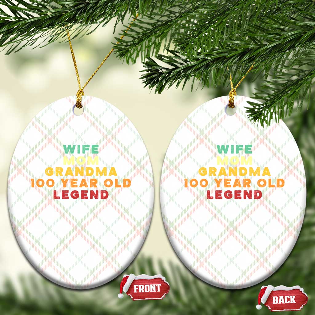100th Birthday Gifts For Women Ceramic Ornament Wife Mom Grandma 100 Year Old Legend TS10 Print Your Wear