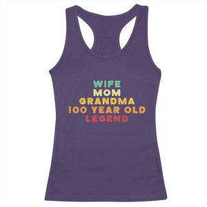 100th Birthday Gifts For Women Racerback Tank Top Wife Mom Grandma 100 Year Old Legend TS10 Purple Print Your Wear