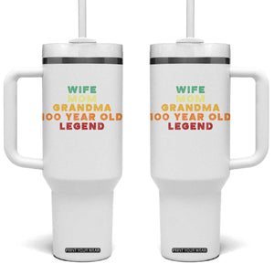 100th Birthday Gifts For Women Tumbler With Handle Wife Mom Grandma 100 Year Old Legend TS10 One Size: 40 oz White Print Your Wear