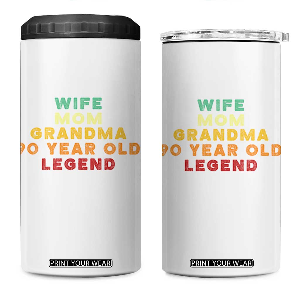 90th Birthday Gifts For Women 4 in 1 Can Cooler Tumbler Wife Mom Grandma 90 Year Old Legend TS10 One Size: 16 oz White Print Your Wear