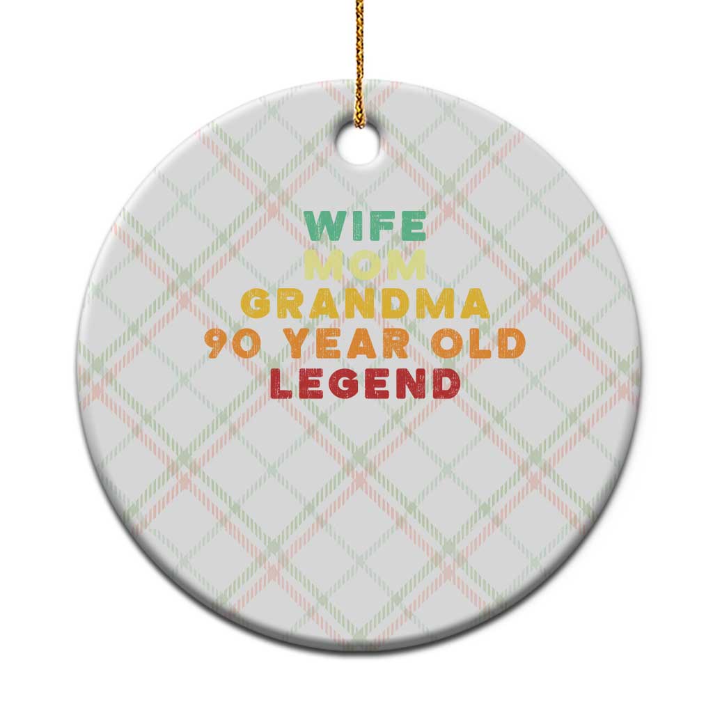 90th Birthday Gifts For Women Ceramic Ornament Wife Mom Grandma 90 Year Old Legend TS10 1pc Christmas Plaid Print Your Wear