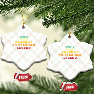 90th Birthday Gifts For Women Ceramic Ornament Wife Mom Grandma 90 Year Old Legend TS10 Print Your Wear