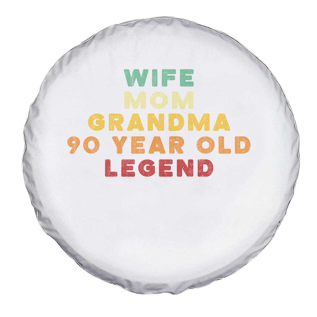 90th Birthday Gifts For Women Spare Tire Cover Wife Mom Grandma 90 Year Old Legend TS10 Print Your Wear