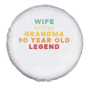 90th Birthday Gifts For Women Spare Tire Cover Wife Mom Grandma 90 Year Old Legend TS10 Print Your Wear