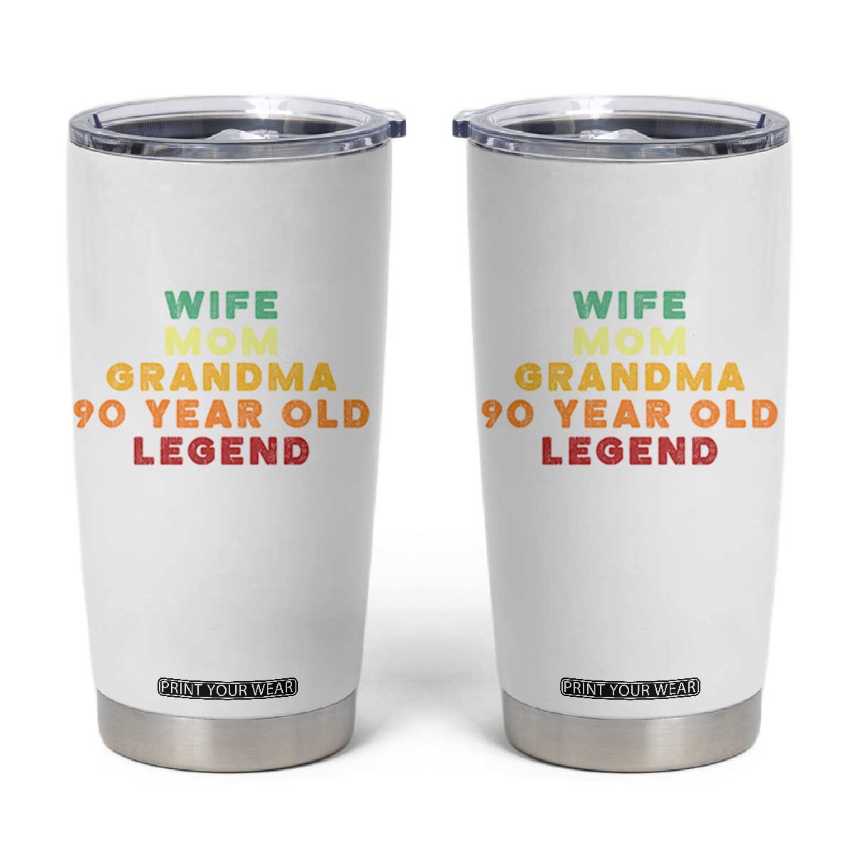 90th Birthday Gifts For Women Tumbler Cup Wife Mom Grandma 90 Year Old Legend TS10 White Print Your Wear