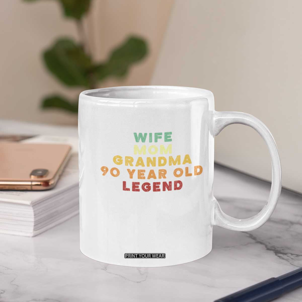 90th Birthday Gifts For Women Coffee Mug Wife Mom Grandma 90 Year Old Legend TS10 Print Your Wear