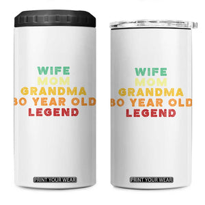 80th Birthday Gifts For Women 4 in 1 Can Cooler Tumbler Wife Mom Grandma 80 Year Old Legend TS10 One Size: 16 oz White Print Your Wear