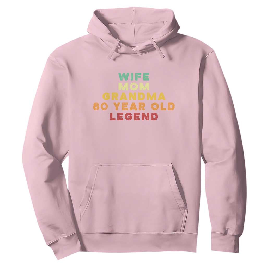 80th Birthday Gifts For Women Hoodie Wife Mom Grandma 80 Year Old Legend TS10 Light Pink Print Your Wear
