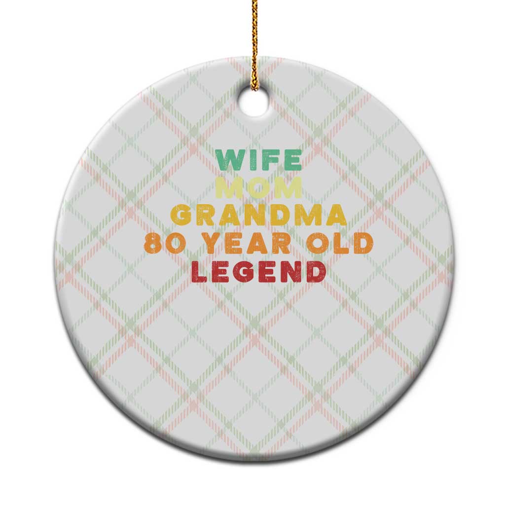 80th Birthday Gifts For Women Ceramic Ornament Wife Mom Grandma 80 Year Old Legend TS10 1pc Christmas Plaid Print Your Wear