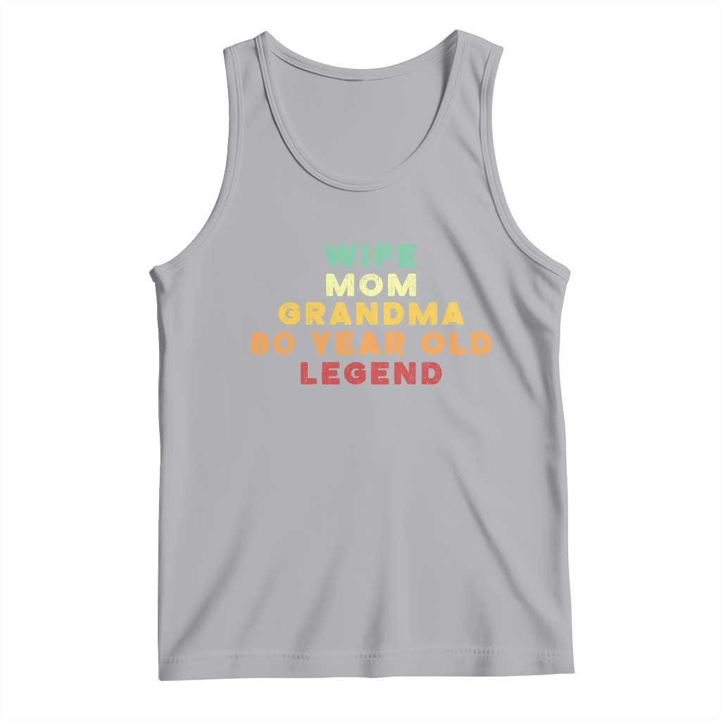 80th Birthday Gifts For Women Tank Top Wife Mom Grandma 80 Year Old Legend TS10 Athletic Heather Print Your Wear