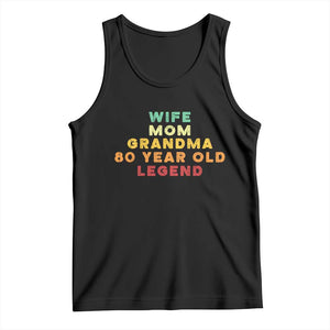 80th Birthday Gifts For Women Tank Top Wife Mom Grandma 80 Year Old Legend TS10 Black Print Your Wear