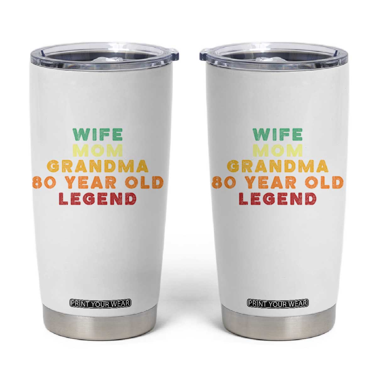 80th Birthday Gifts For Women Tumbler Cup Wife Mom Grandma 80 Year Old Legend TS10 White Print Your Wear