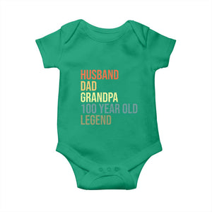 100th Birthday Baby Onesie Husband Dad Grandpa 100 Year Old Legend TS10 Irish Green Print Your Wear