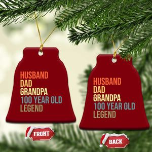 100th Birthday Ceramic Ornament Husband Dad Grandpa 100 Year Old Legend TS10 Print Your Wear