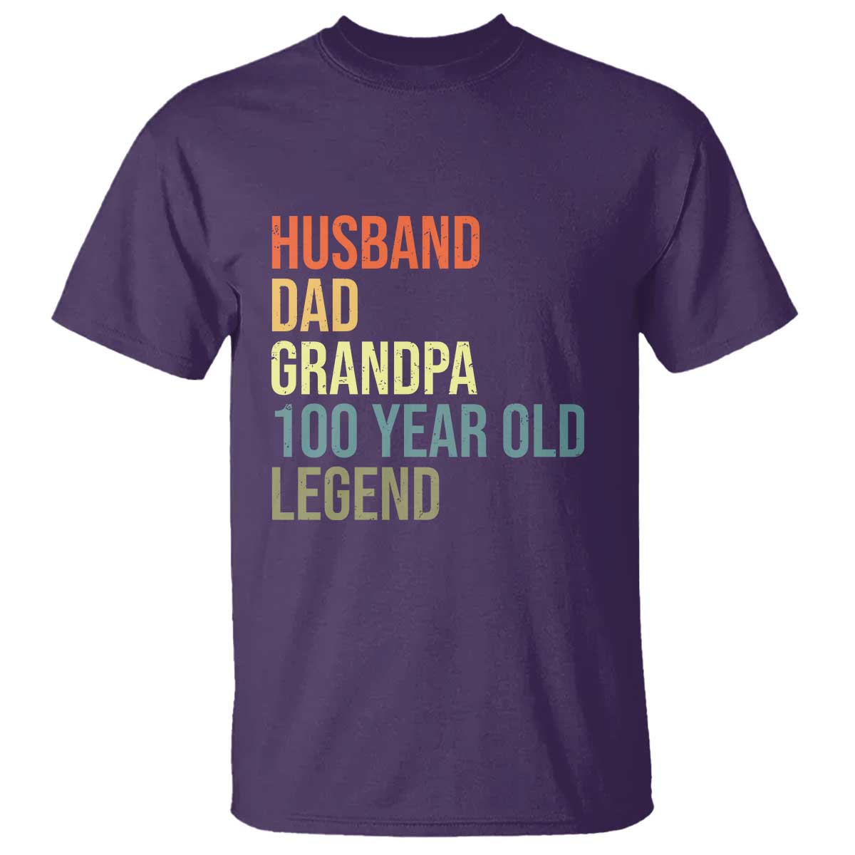100th Birthday T Shirt Husband Dad Grandpa 100 Year Old Legend TS10 Purple Print Your Wear