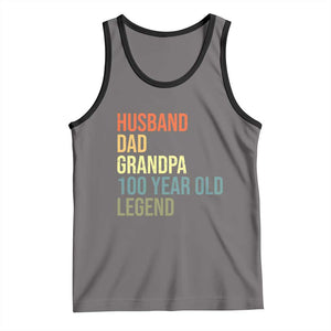 100th Birthday Tank Top Husband Dad Grandpa 100 Year Old Legend TS10 Deep Heather Black Print Your Wear