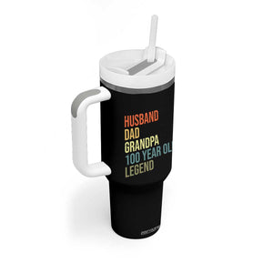 100th Birthday Tumbler With Handle Husband Dad Grandpa 100 Year Old Legend TS10 Print Your Wear