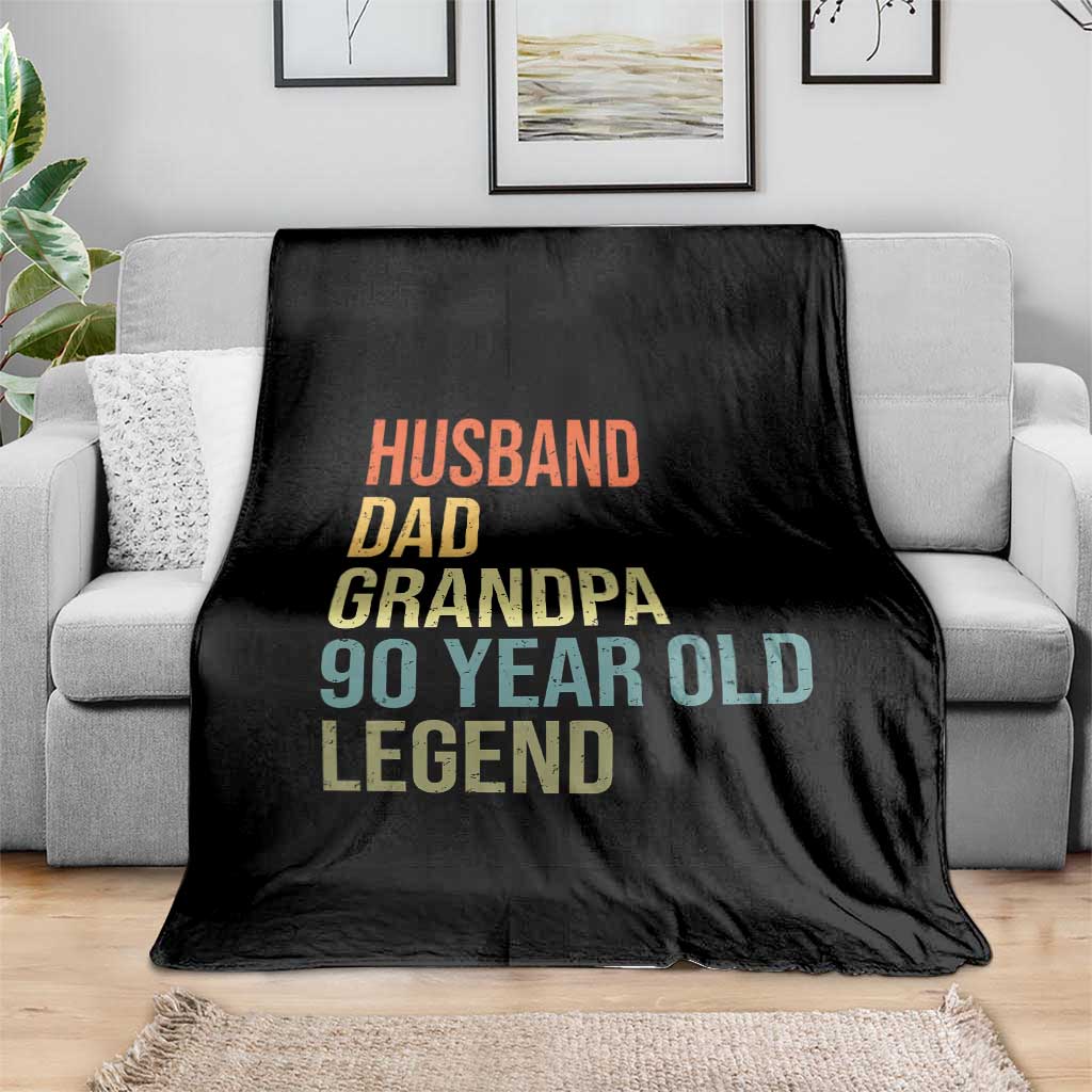 90th Birthday Throw Blanket Husband Dad Grandpa 90 Year Old Legend TS10 Print Your Wear