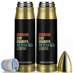 90th Birthday Bullet Tumbler Husband Dad Grandpa 90 Year Old Legend TS10 Black Print Your Wear