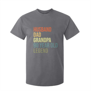 90th Birthday T Shirt For Kid Husband Dad Grandpa 90 Year Old Legend TS10 Charcoal Print Your Wear