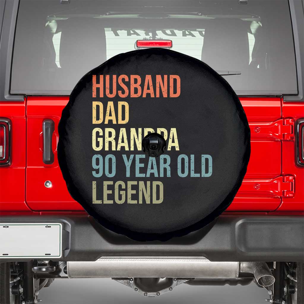 90th Birthday Spare Tire Cover Husband Dad Grandpa 90 Year Old Legend TS10 Black Print Your Wear